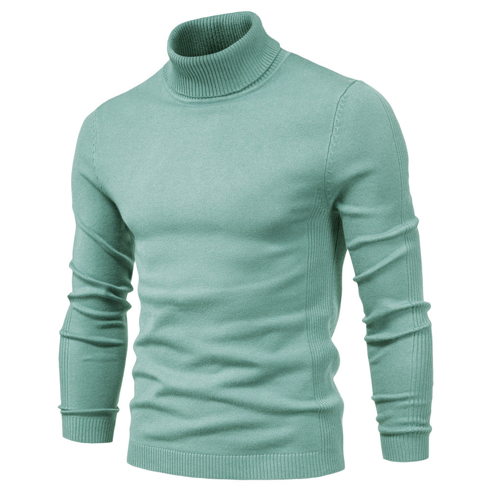 Men - Turtleneck Jumper - Cozy Knit - Stylish Khaki for Fall & Winter Fashion