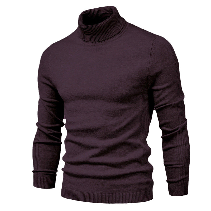 Men - Turtleneck Jumper - Cozy Knit - Stylish Khaki for Fall & Winter Fashion