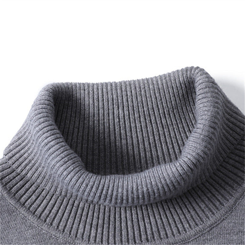 Men - Turtleneck Jumper - Cozy Knit - Stylish Khaki for Fall & Winter Fashion