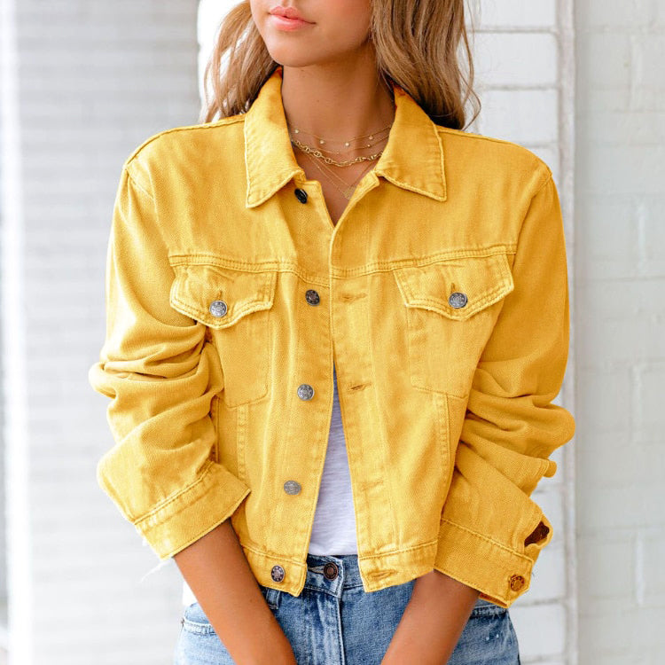 Single-coloured denim jacket