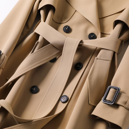 Ladies' trench coat with double row of buttons