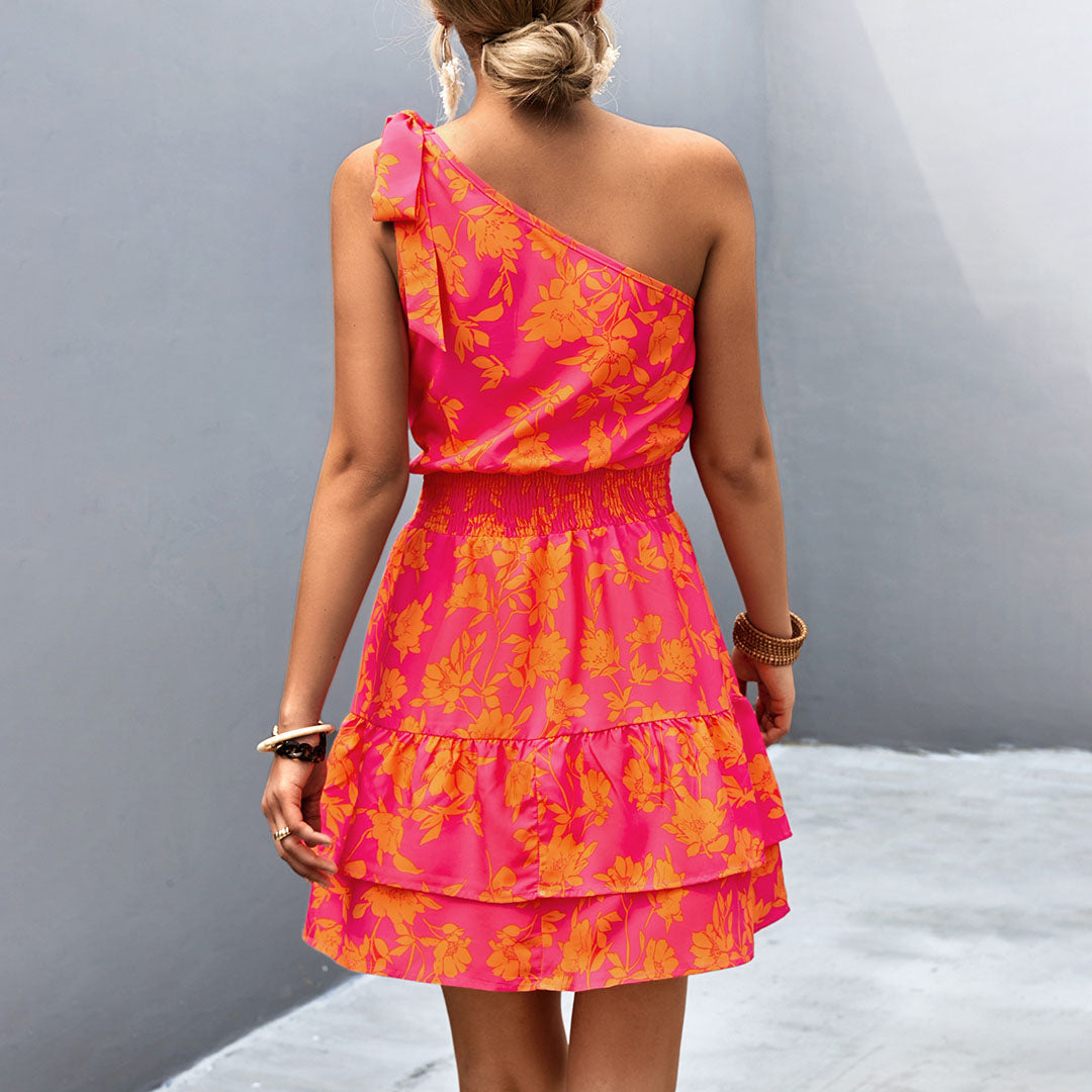 One-shoulder summer dress