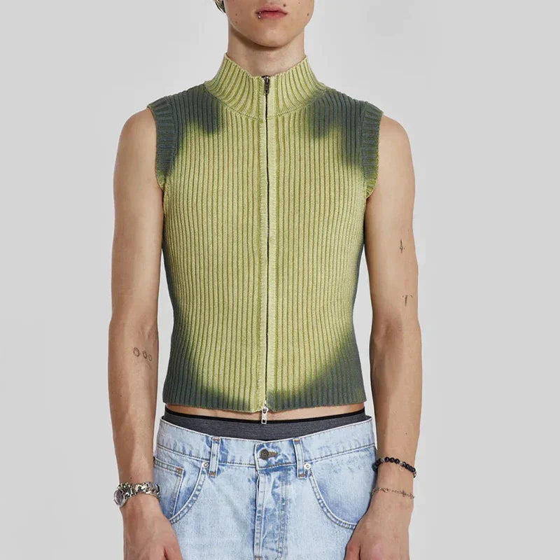 Turtleneck waistcoat with zip