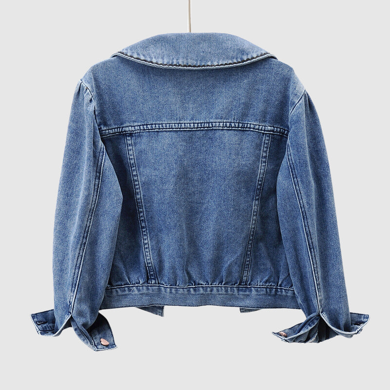 Women's Denim Jacket - Classic Blue Jean - Stylish Casual Outerwear - Trendy Fashion Must-Have