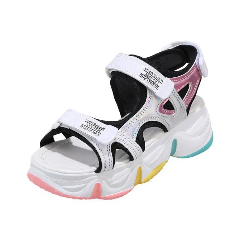 Colourful platform sandals