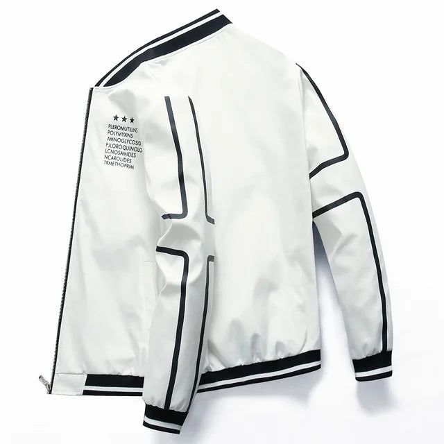 Classic varsity jacket with striped trim