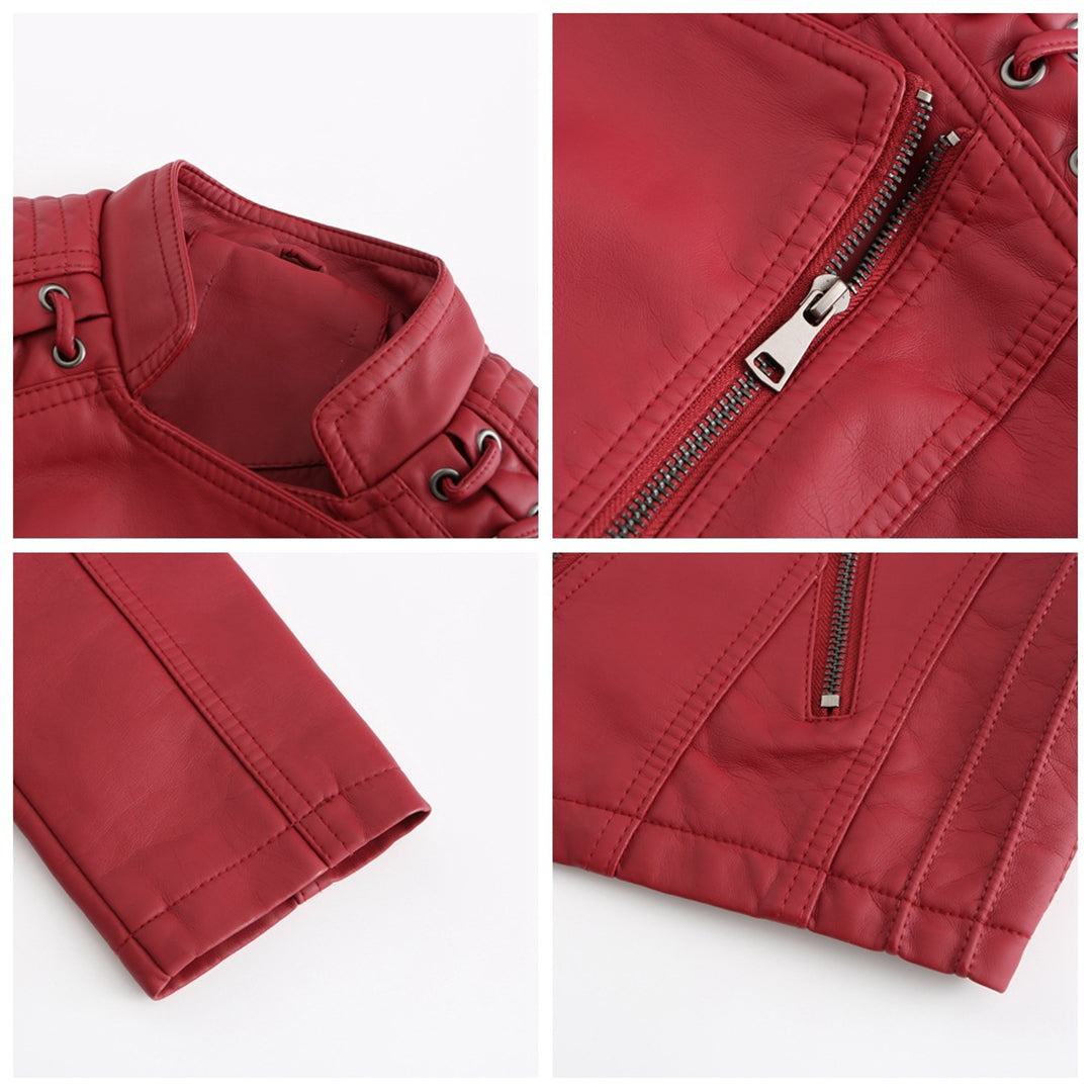 Zip Elegance - Stylish leather jacket with zip