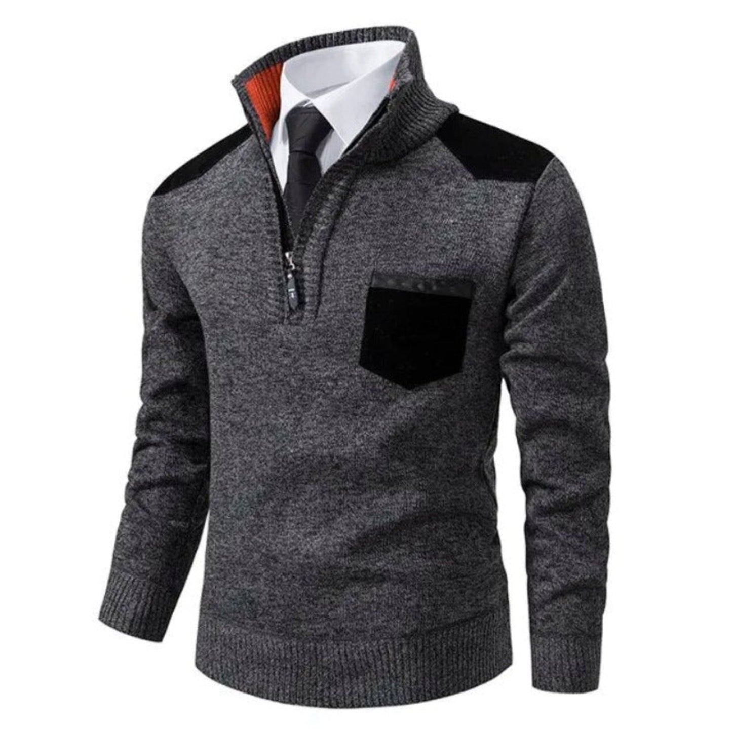 Men's Pullover With Half Zipper