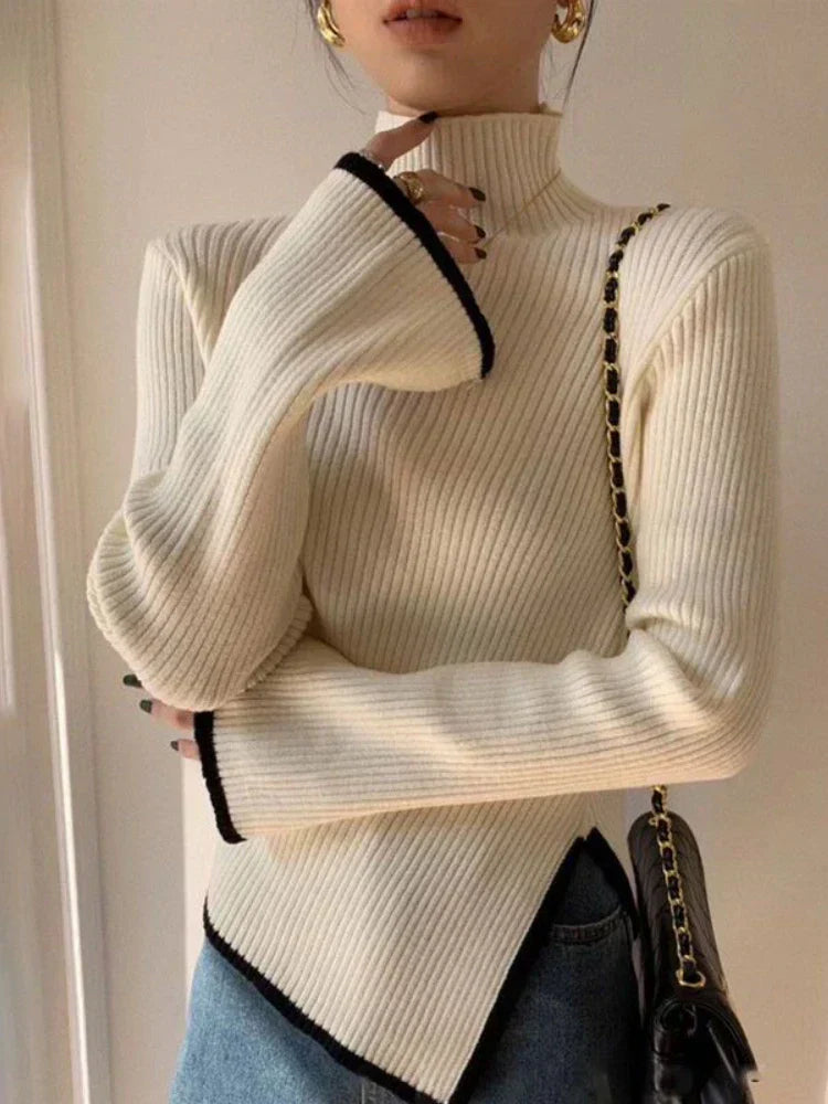 Autumn Sweater With Flared Sleeves