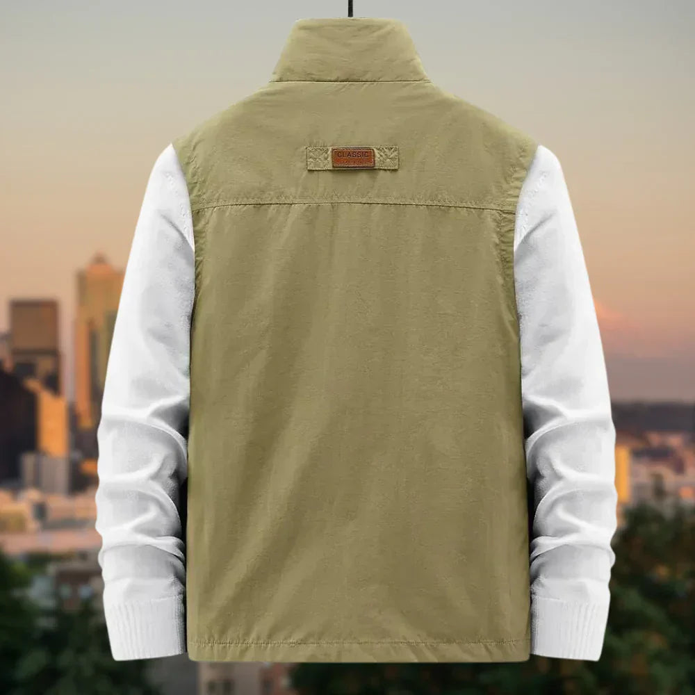 Jacket with several zip pockets for men