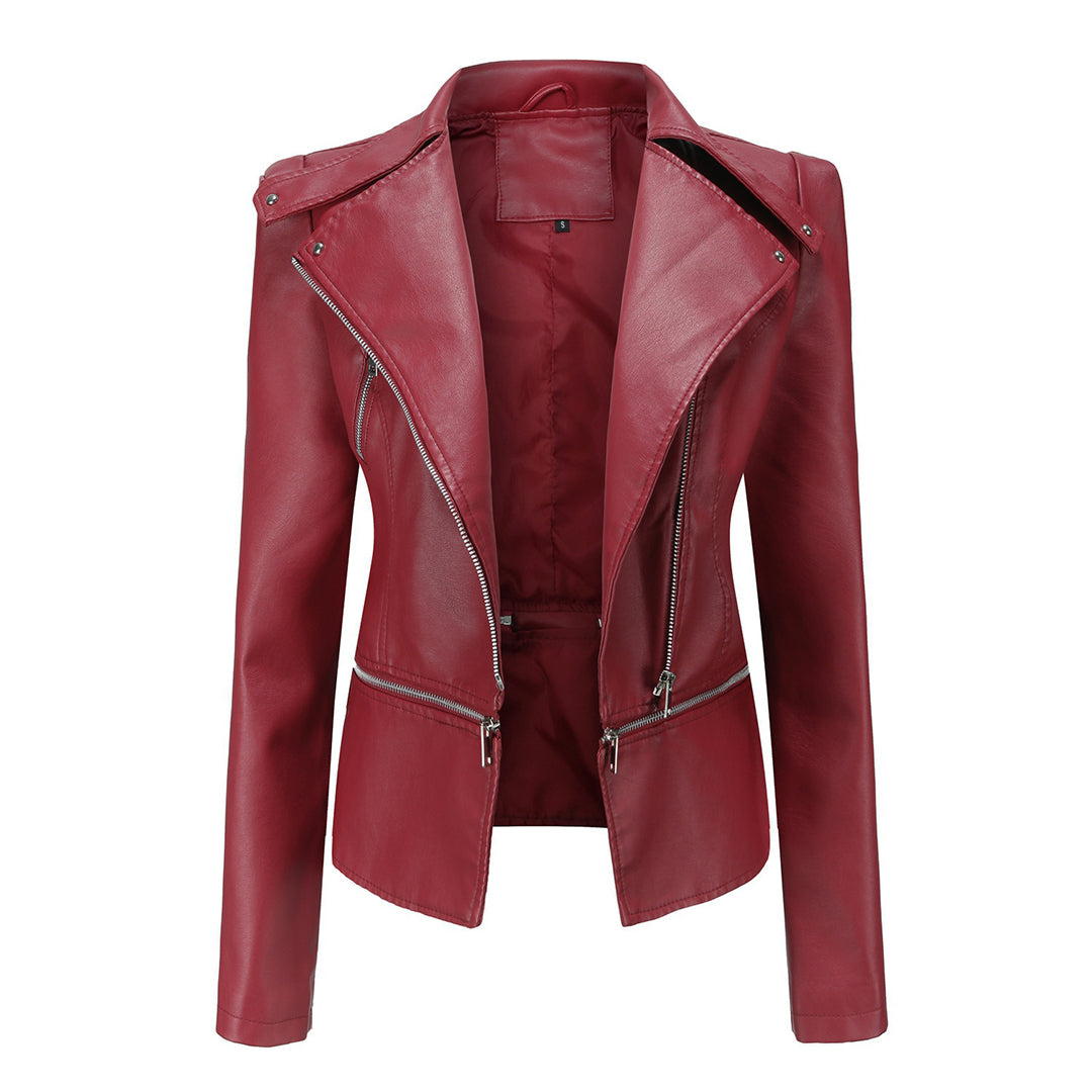 Fashionable leather jacket for women