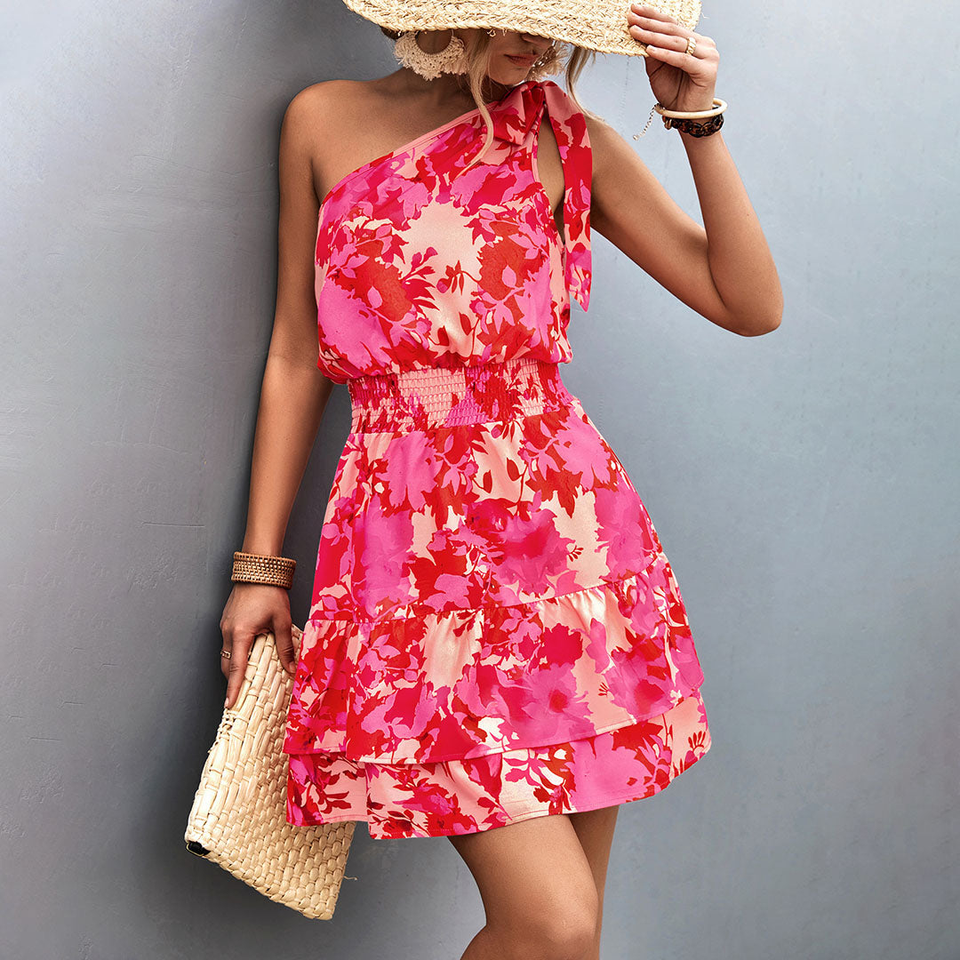 One-shoulder summer dress