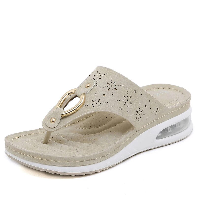 Women's Buckle Detail Air Cushion Flip Flops