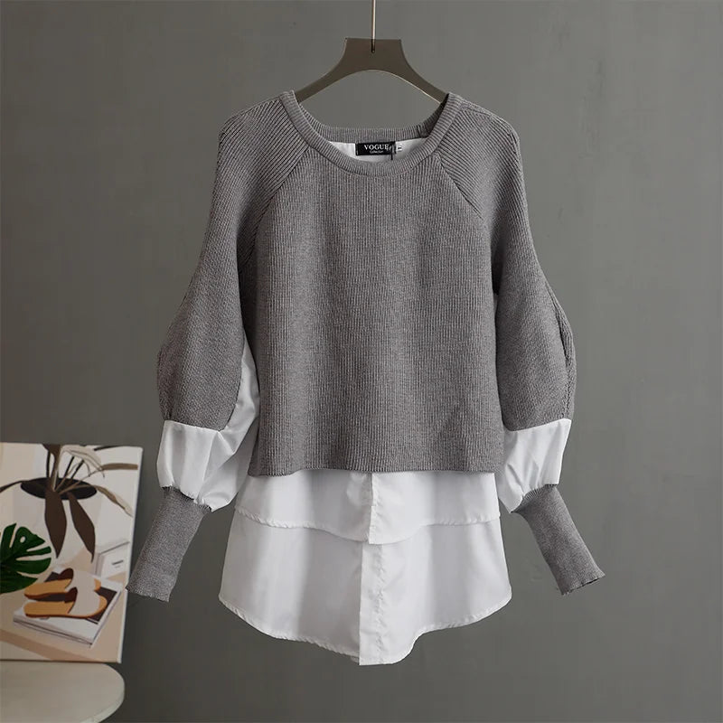 Vintage Round Neck Knitted Women's Sweater