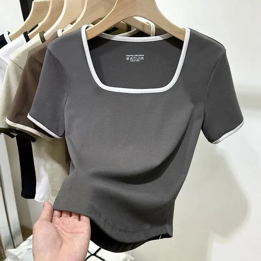 Shirts with square collar