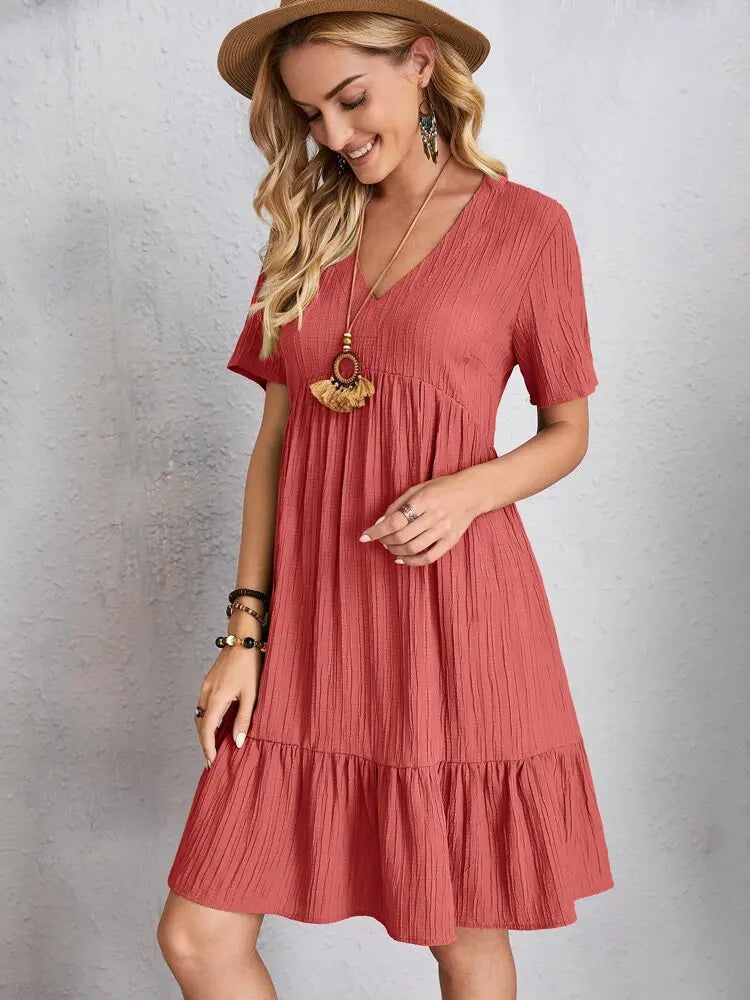 Airy dress with V-neckline