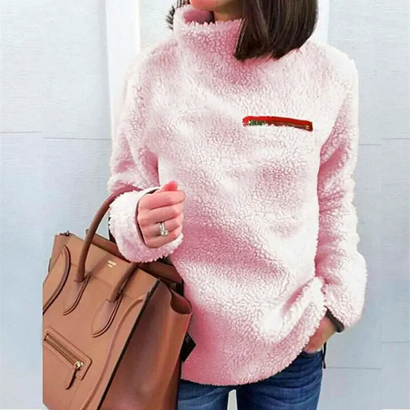 Women - Turtleneck Jumper - Cozy Knit, Long Sleeve - Stylish Winter Essential