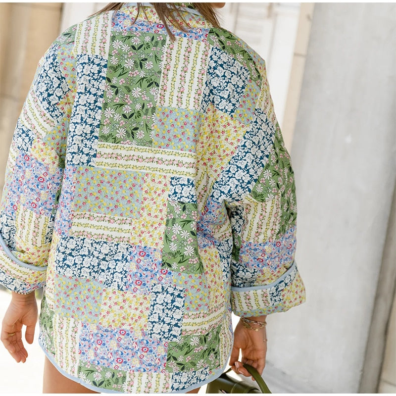 Printed patchwork jacket