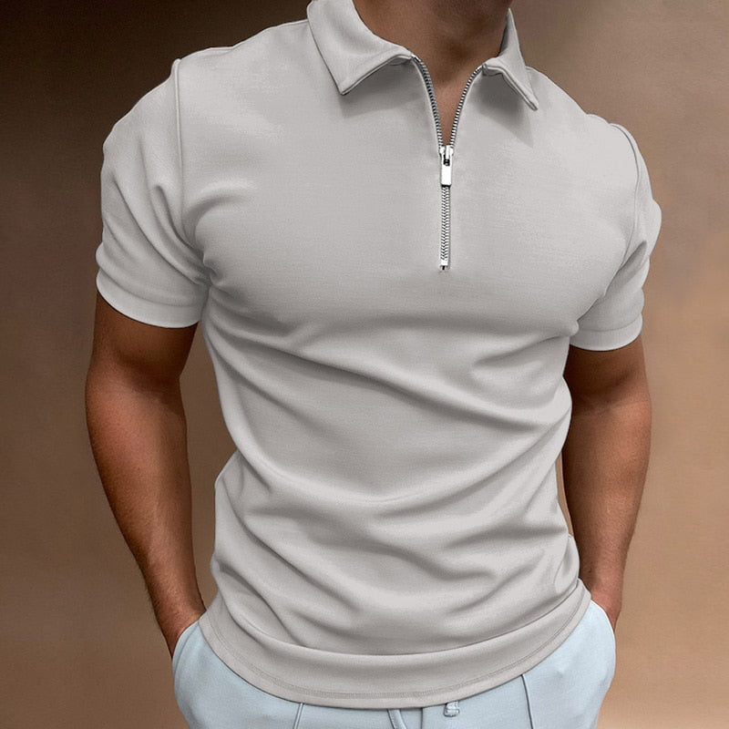 Polo shirt with zip