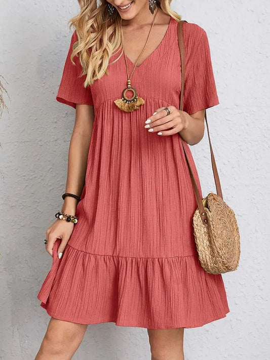 Airy dress with V-neckline