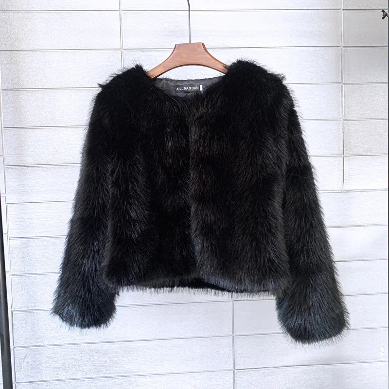 Plush fur coat