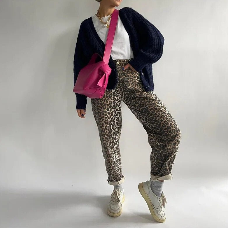 Women - Jeans - Leopard Print - Stylish and Trendy Casual Wear