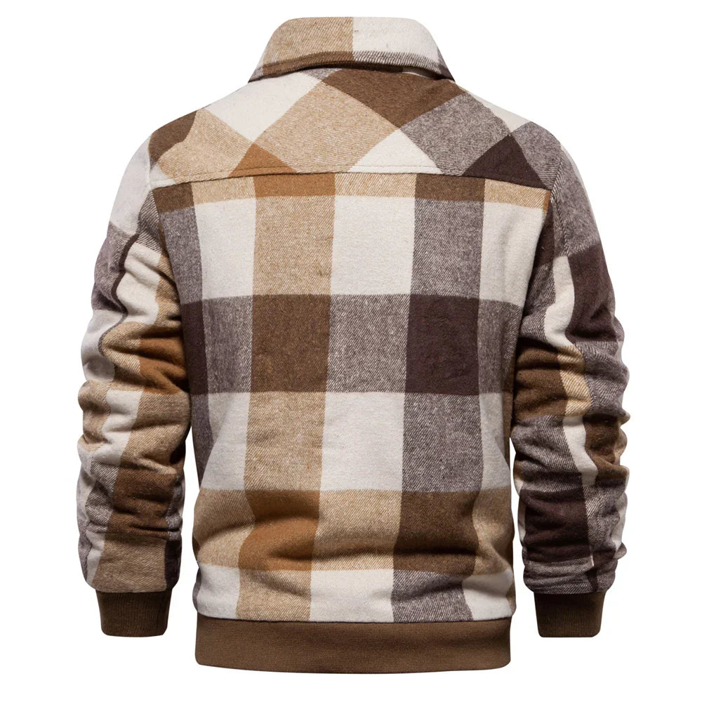 Men's Flannel Checked Winter Coat