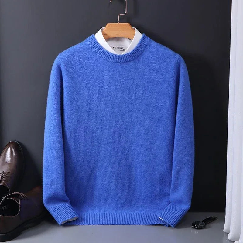 Men - Stylish Jumper - Cozy Knit Fabric - Trendy Casual Knitwear