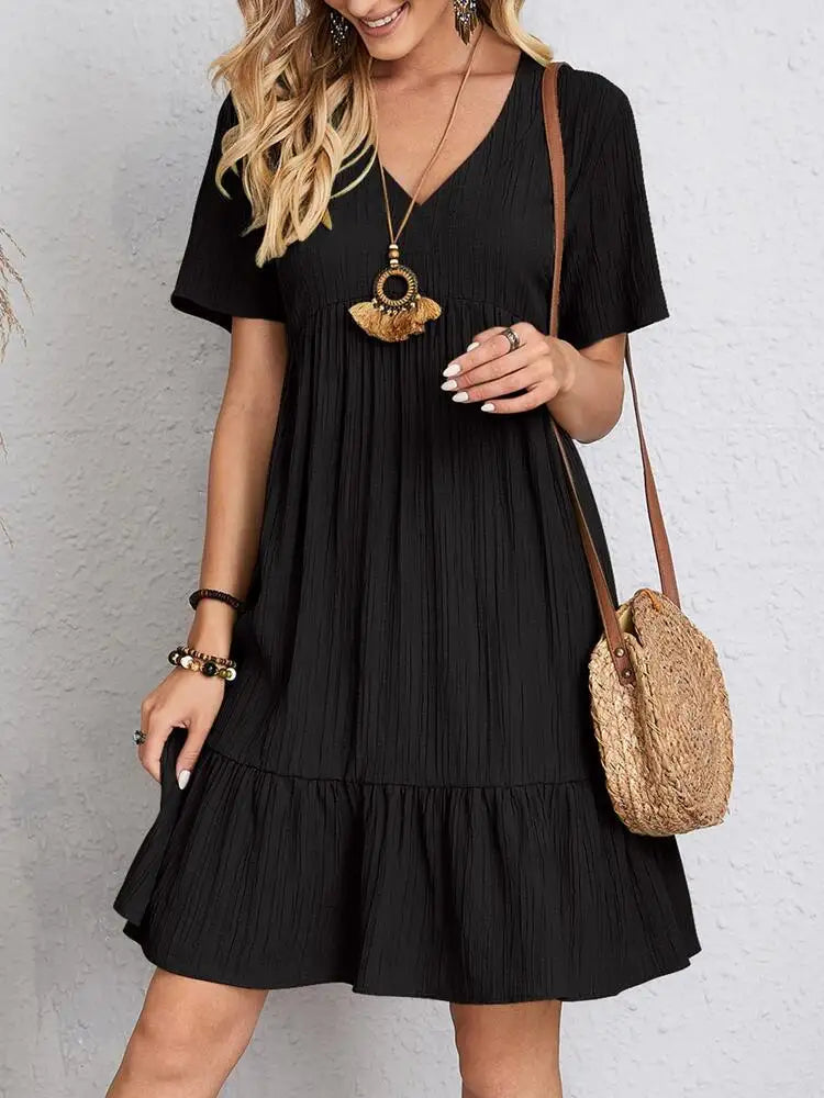 Airy dress with V-neckline