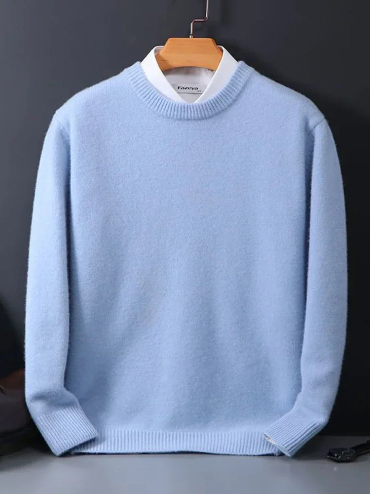 Men - Stylish Jumper - Cozy Knit Fabric - Trendy Casual Knitwear