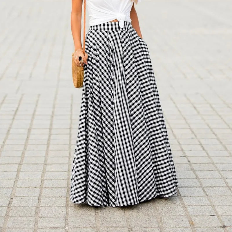 Maxi skirt with high waistband