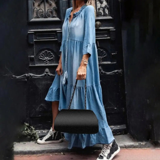 Denim maxi dress