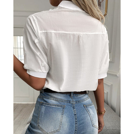 Elegant short sleeve blouse