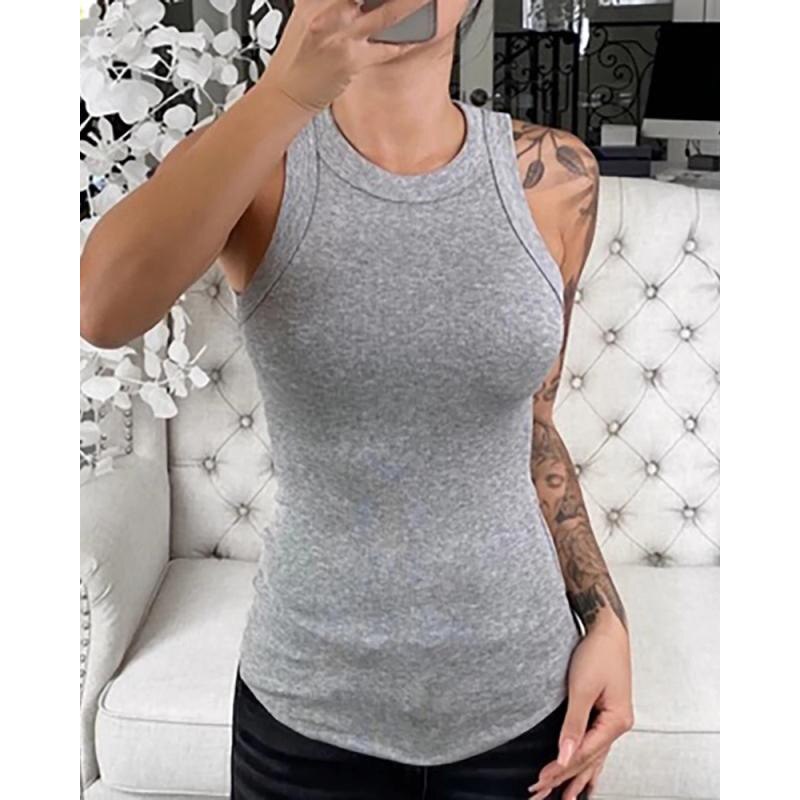 Ladies ribbed tank top