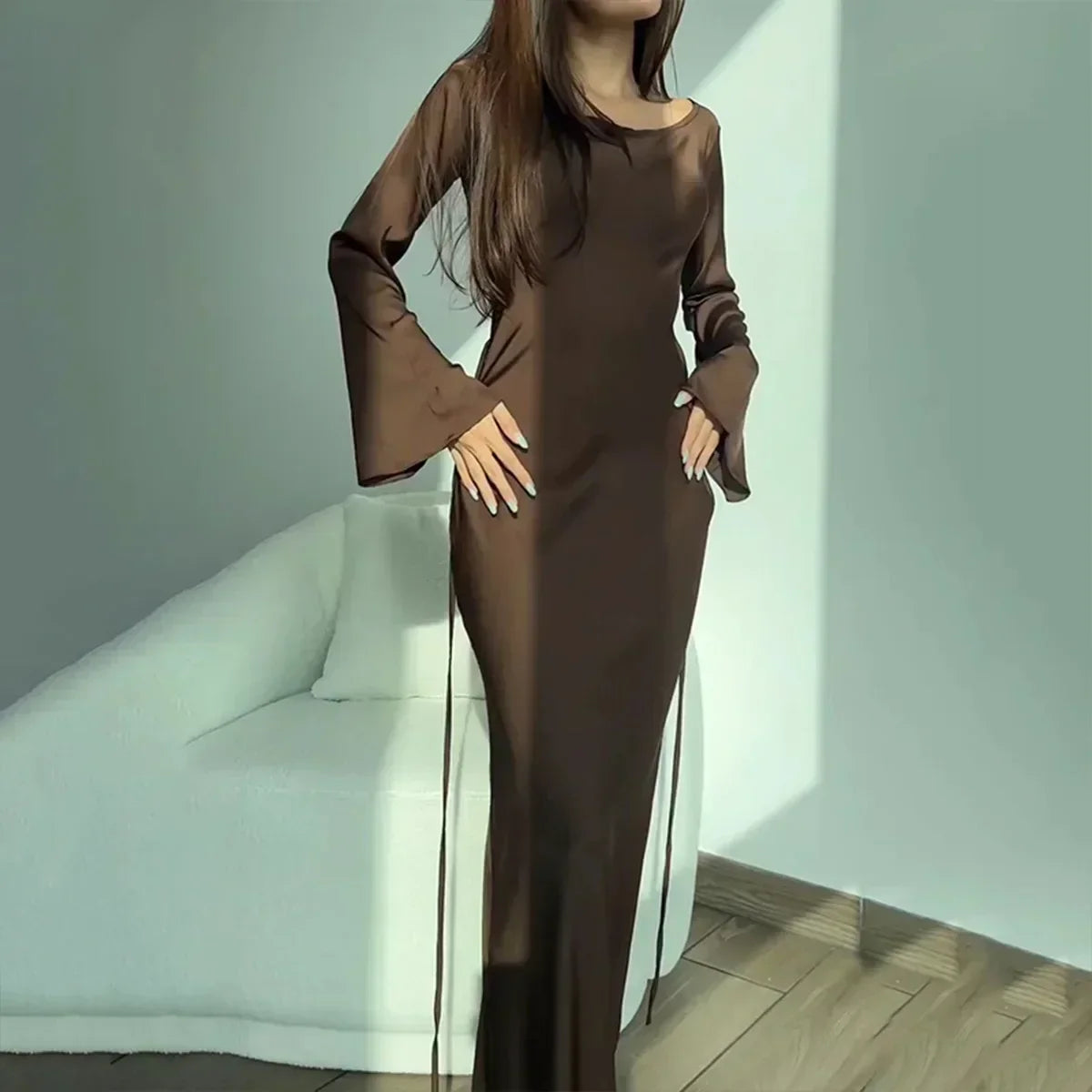 Elegant long-sleeved dress