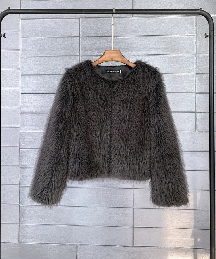 Plush fur coat