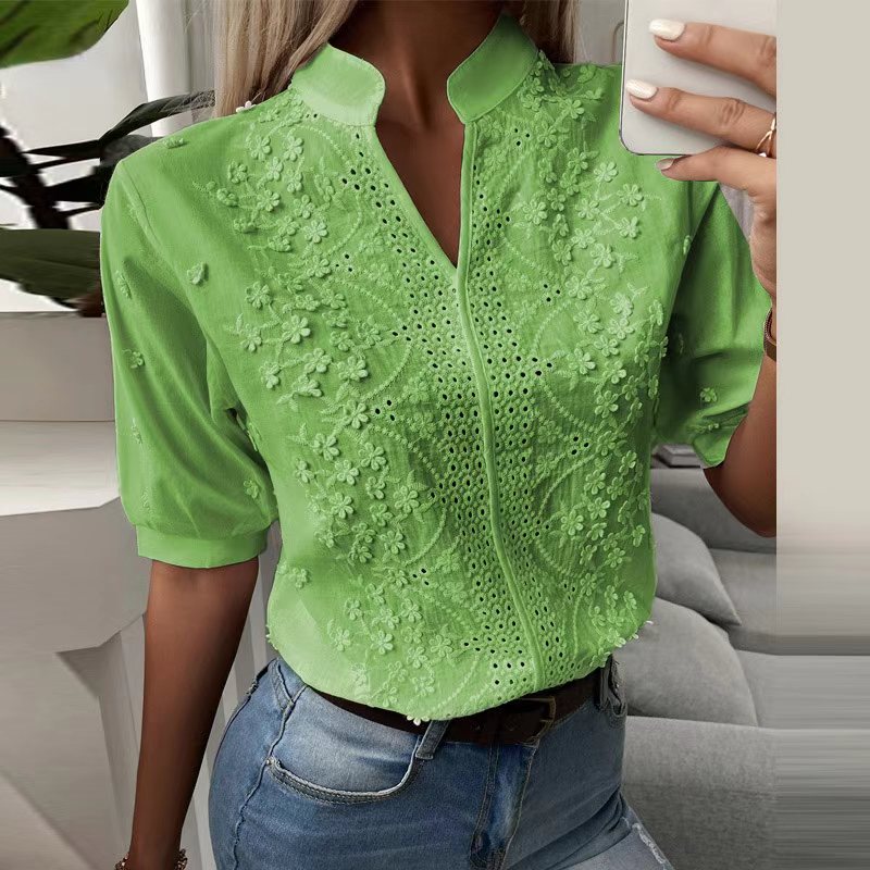 Elegant short sleeve blouse