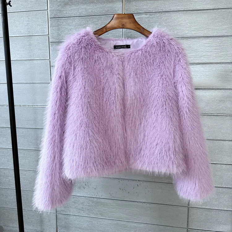 Plush fur coat