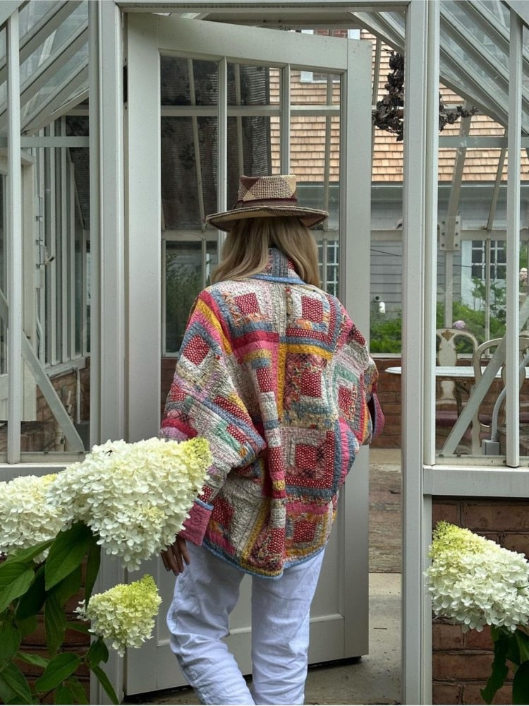 Printed patchwork jacket