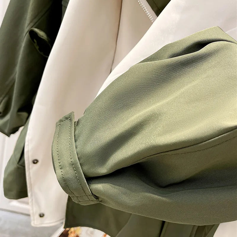 Women - Trench Coat - Lightweight, Elegant Design - Stylish Green Outerwear for All Seasons