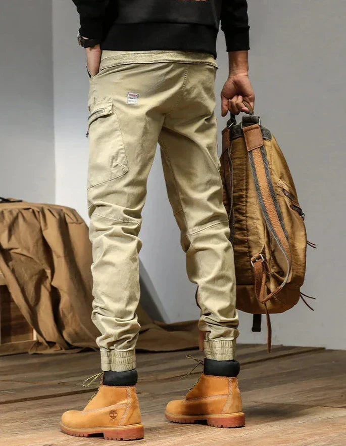 Men - Cargo Jogging Trousers - Comfortable Cotton Blend - Stylish Outdoor Wear