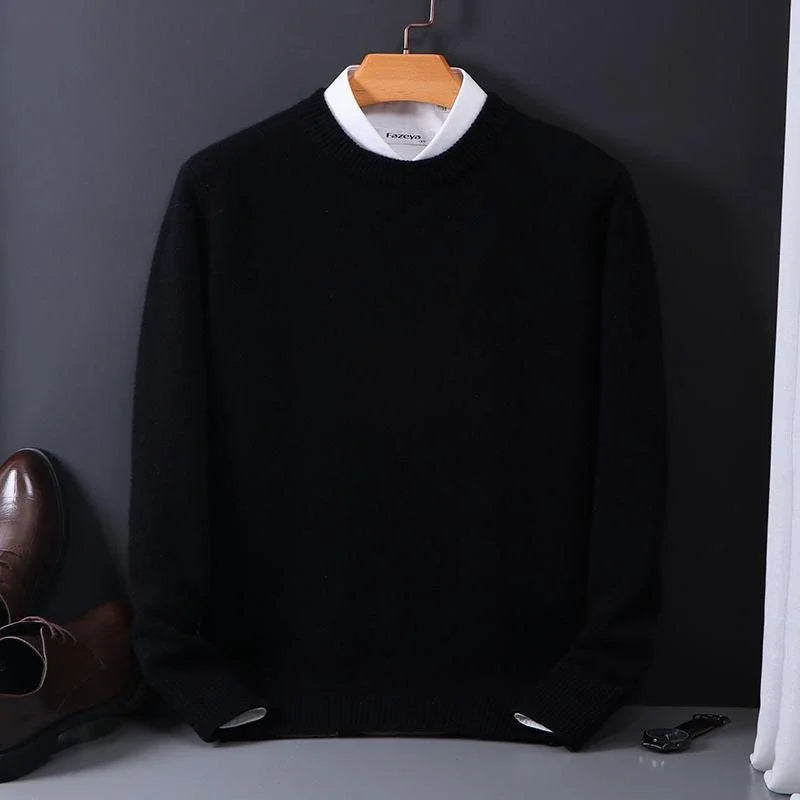 Men - Stylish Jumper - Cozy Knit Fabric - Trendy Casual Knitwear