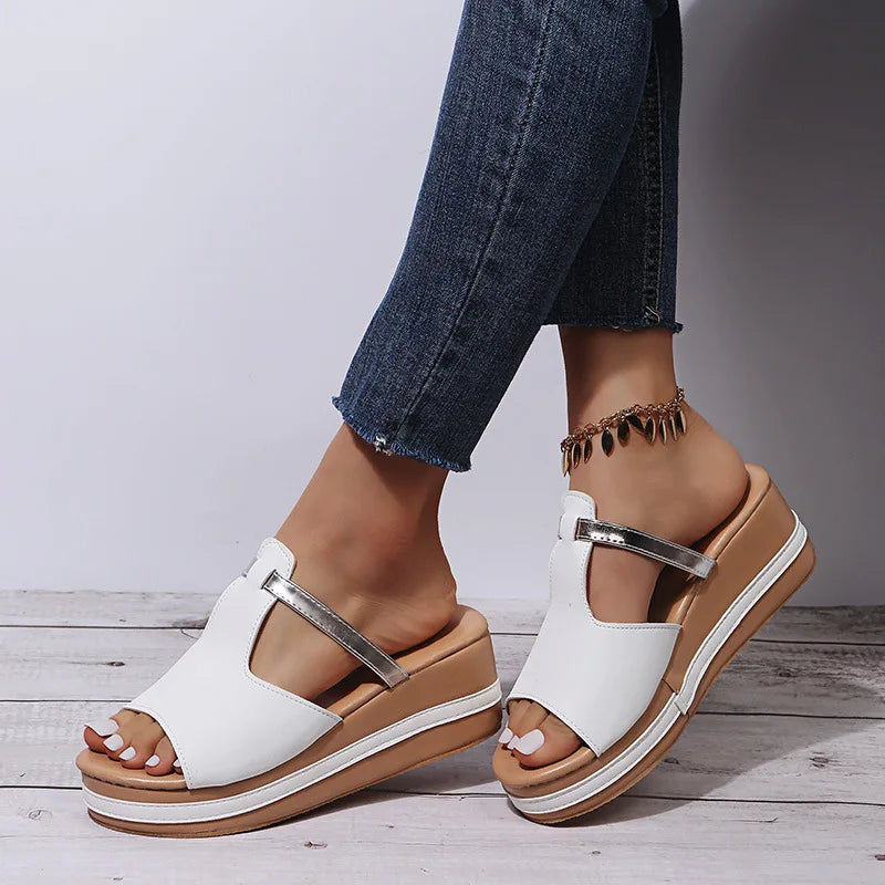 Platform wedge sandals with thick sole