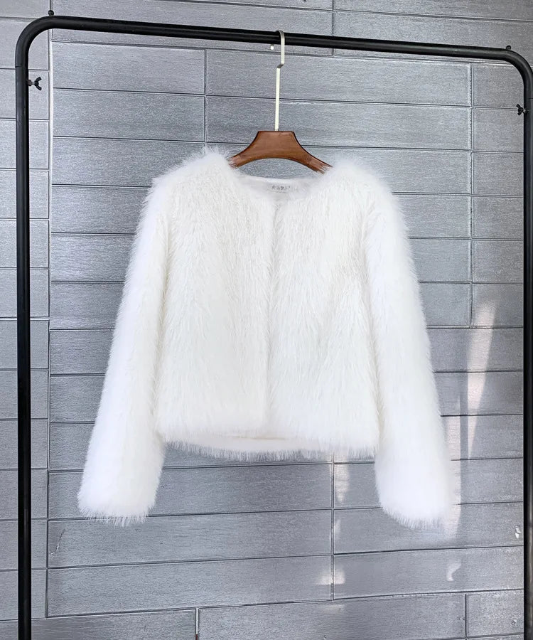 Plush fur coat