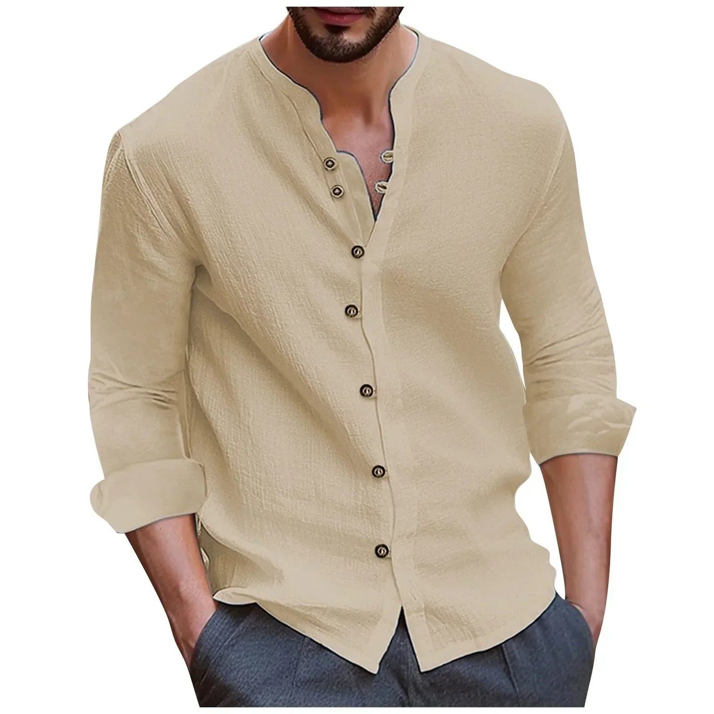 Lightweight linen-cotton shirt for summer comfort