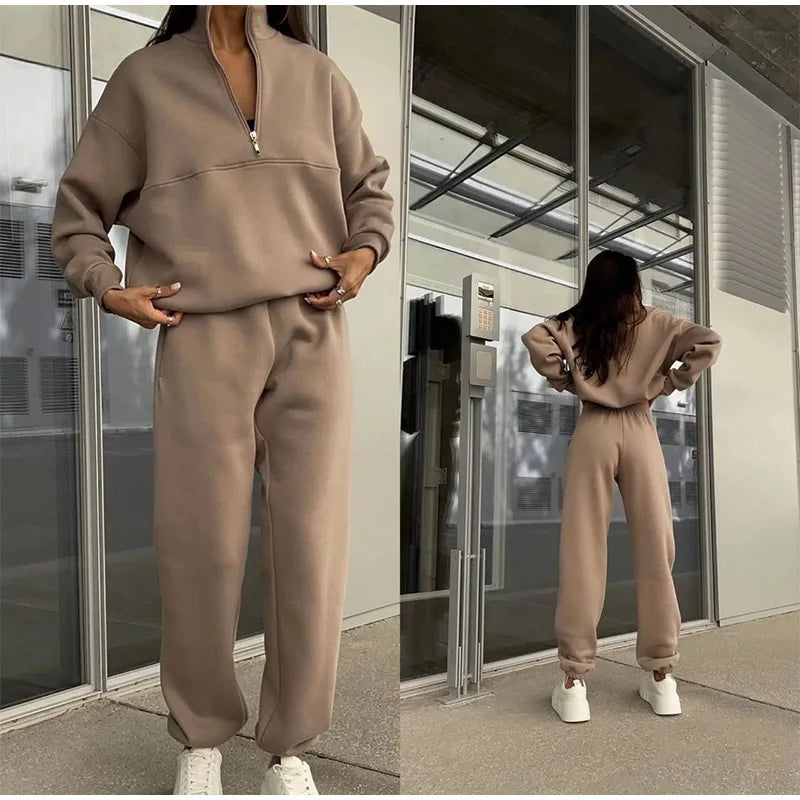 2 Piece Sets Casual Solid Sweater Suit