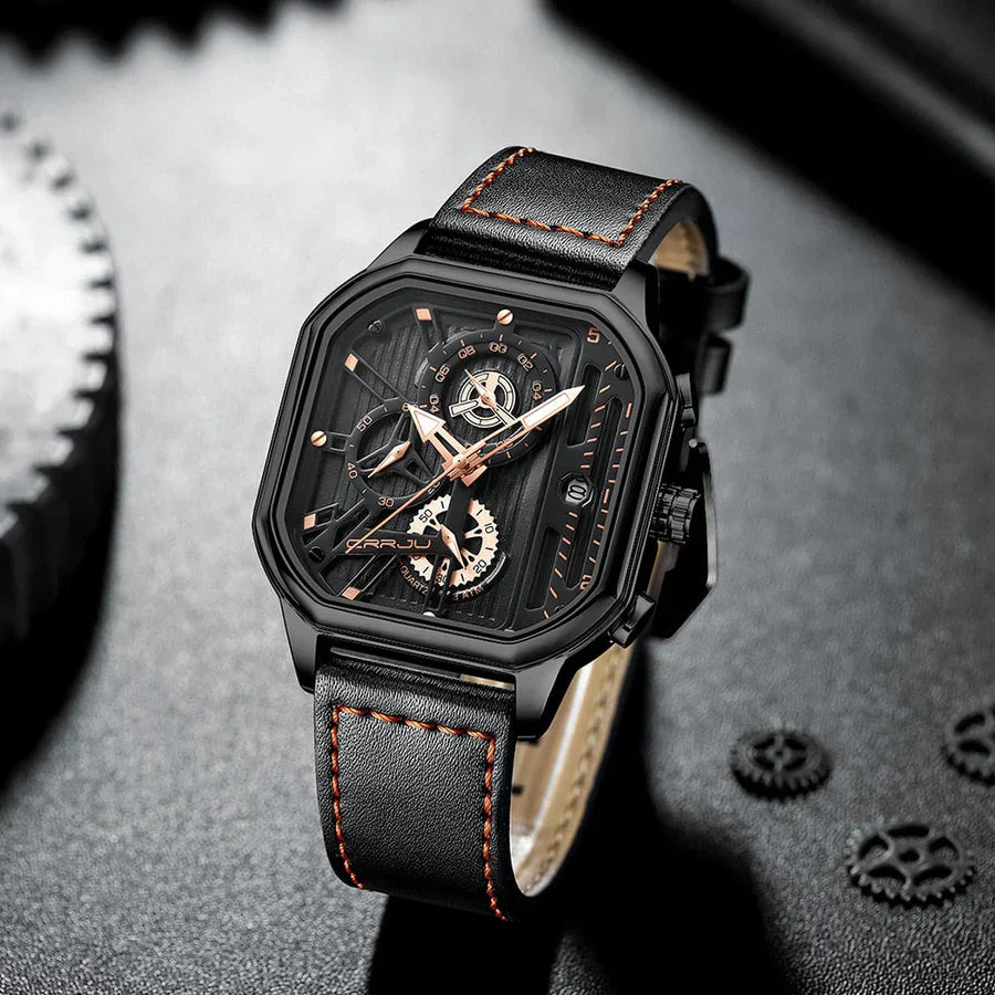 Luxury automatic watch with skeletonised dial