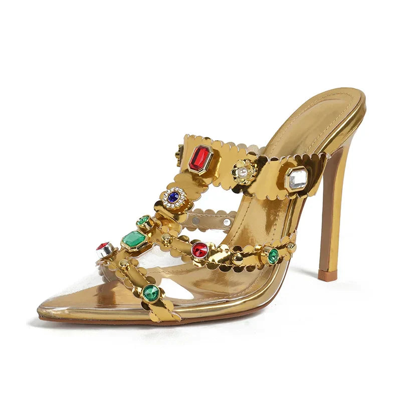 Jewelled stilettos with transparent design