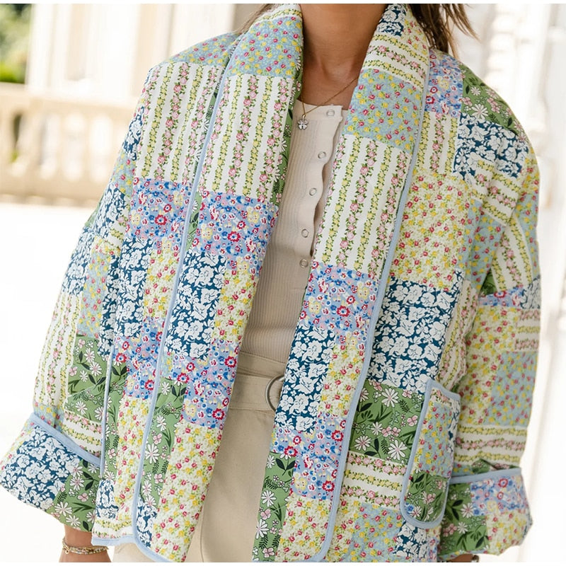 Printed patchwork jacket