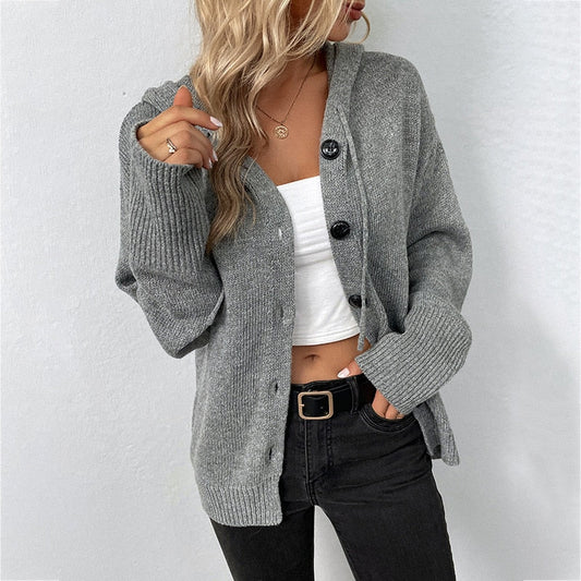 Women - Cardigan - Cozy Hooded Style - Soft Knit for Comfort and Warmth